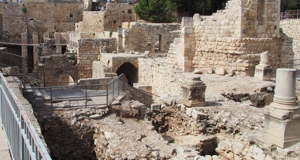 Ausgrabungsstätte in Jerusalem - vermulich der Teich Schiloach
